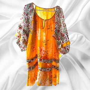 Roller Rabbit Yellow Patterned Drop Waist Dress